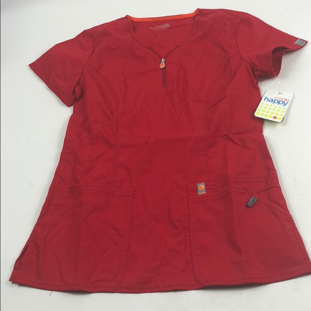 Code Happy Red XXS Scrub Top Brand New B88